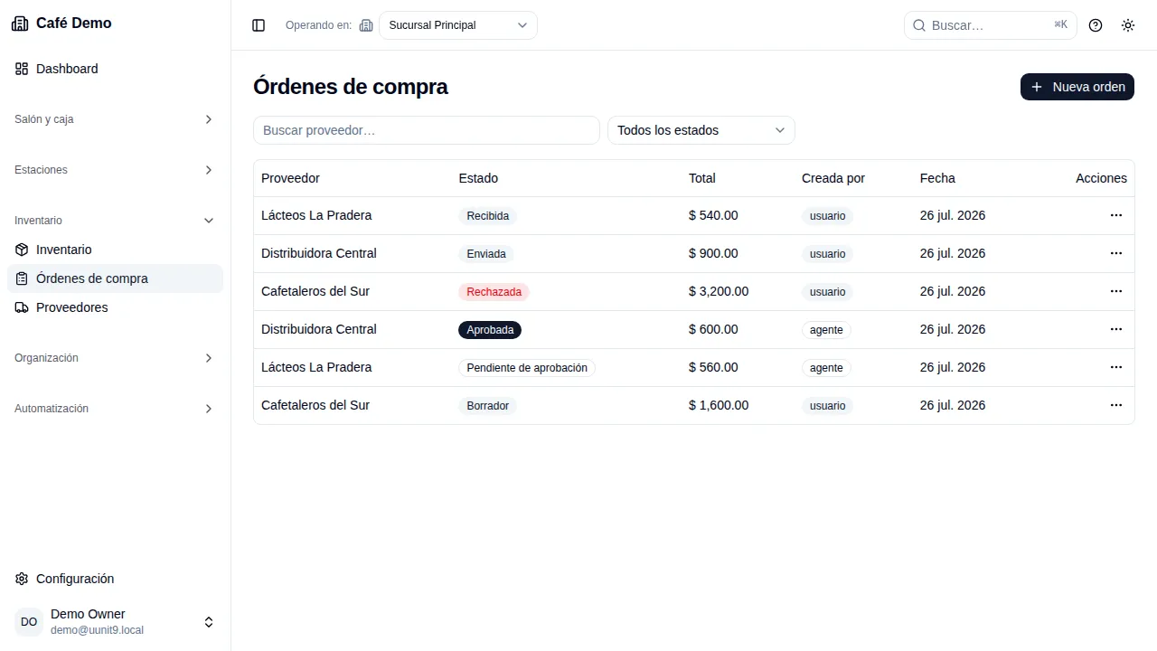 Crear Orden de Compra